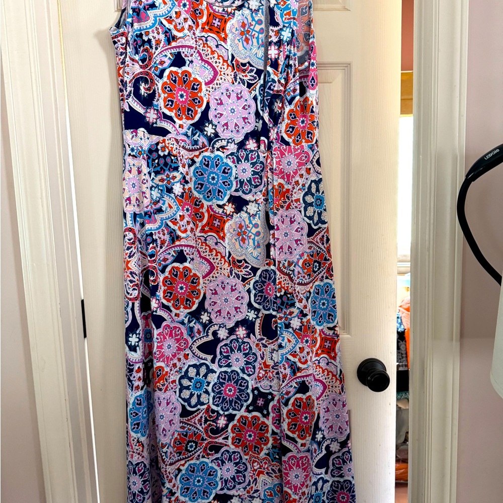 New Directions Colorful Floral Maxi Dress